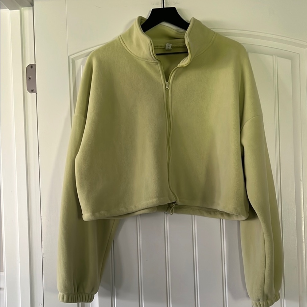 Crop Zip Up fleece Jacket Large